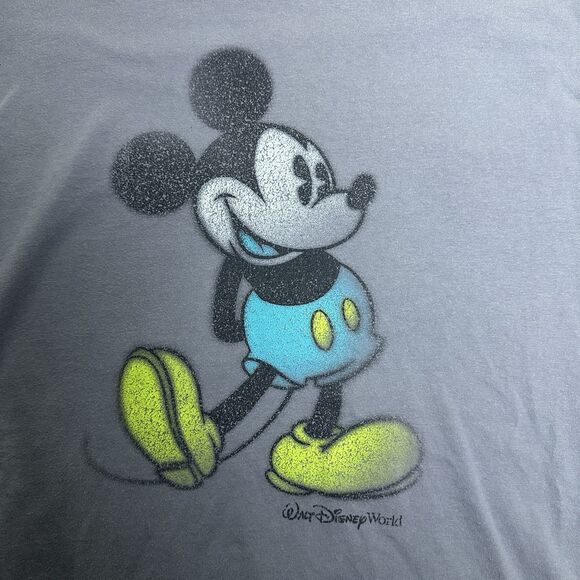 Disney Mens Mickey Mouse T-Shirt Gray Graphic Tee Walt Disney World Size Large - Picture 8 of 9